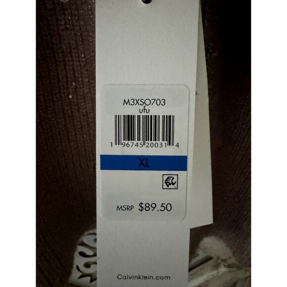 Calvin Klein Women's Sequin Metallic Long Sleeve Mock Neck Sweater in Beige - Picture 7 of 7